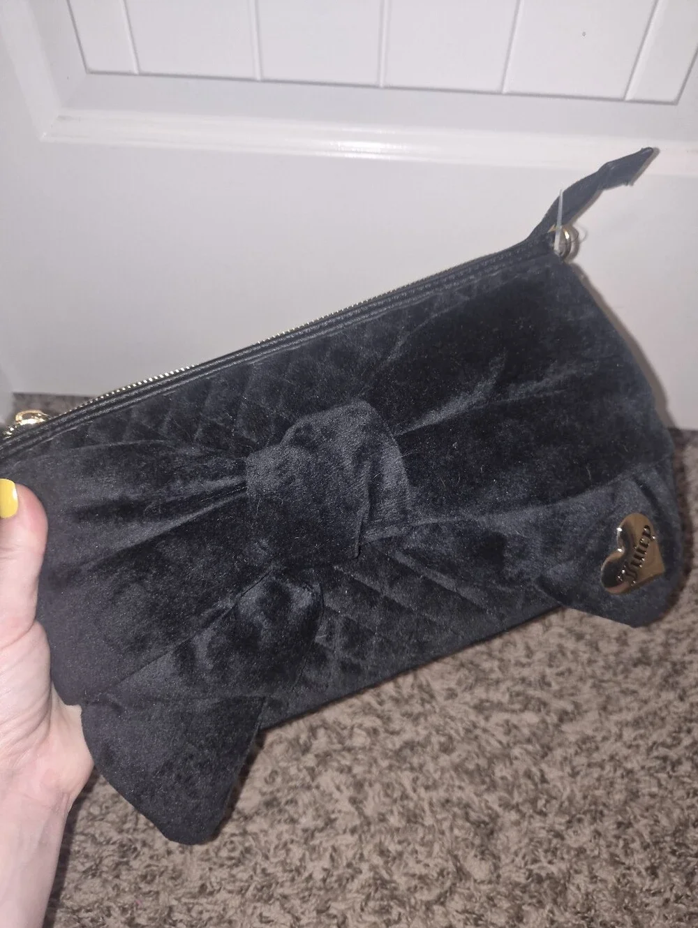 NWT Juicy Couture Black Bow Clutch
